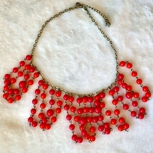 5/$20 Orange & hot pink bead necklace